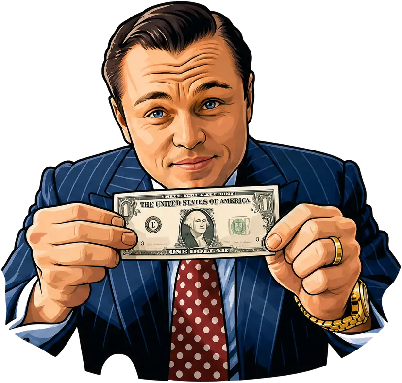 Holding a dollar